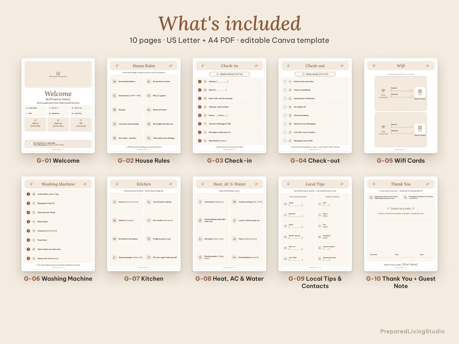 Airbnb Welcome Book Template | Editable Canva Guest Manual - Image 3