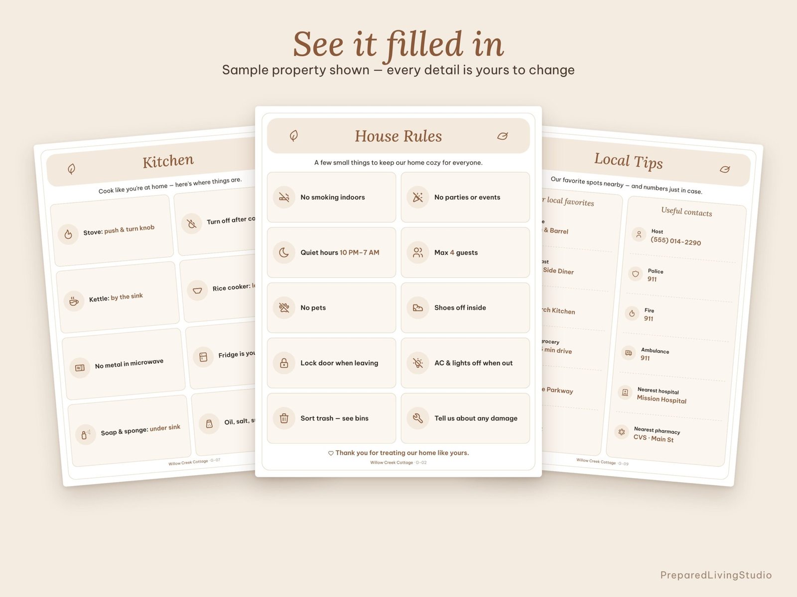 Airbnb Welcome Book Template | Editable Canva Guest Manual - Image 8