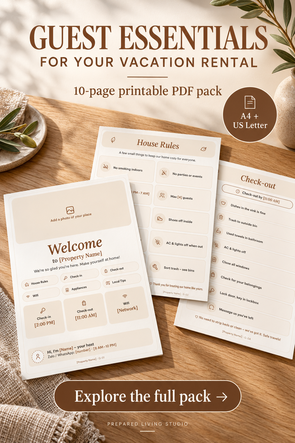 Airbnb Welcome Book Template | Editable Canva Guest Manual - Image 2